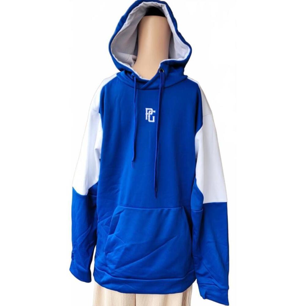 Blue White Perfect Game Men's Hoodie Apparel Active Wear Fleece Pullover Size S